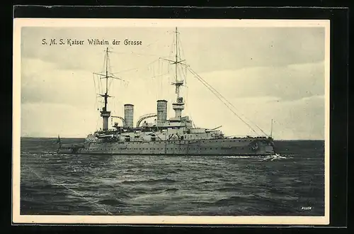 AK Kriegsschiff SMS Kaiser Wilhelm der Grosse auf hoher See
