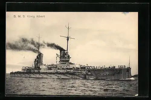 AK Kriegsschiff SMS König Albert, Steuerbordseite