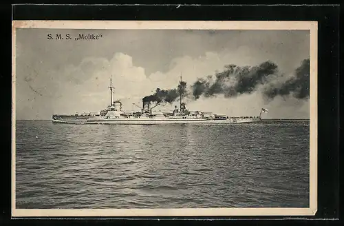 AK S. M. S. Moltke im Wasser