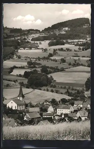 AK Geroda /Rhön, Panoramablick auf Ort und Umgebung