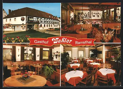 AK Ramsthal, Gasthof u. Metzgerei Wahler, Innenansichten