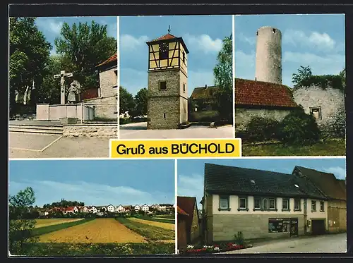 AK Büchold, Bäckerei und Gemischtwaren Hedwig Kron, Panorama