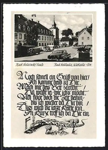AK Bad Neustadt /Saale, Bad Neuhaus, Kurhaus Strasse, Kirche