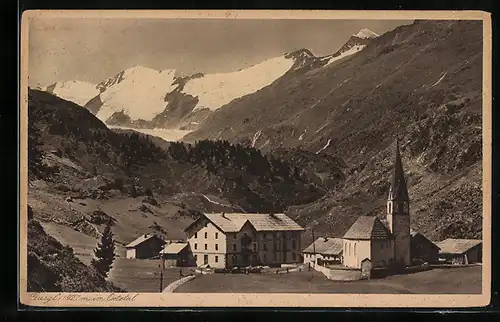 AK Gurgl im Oetztal, Ortspartie mit Kirche