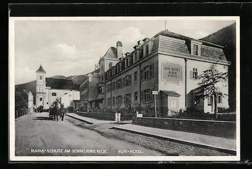 AK Maria Schutz a. Semmering, Strassenpartie am Kur-Hotel