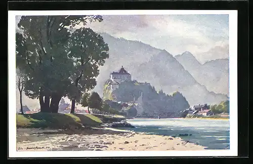 Künstler-AK Edo v. Handel-Mazzetti: Kufstein, Kufstein gesehen vom Café Fischergries