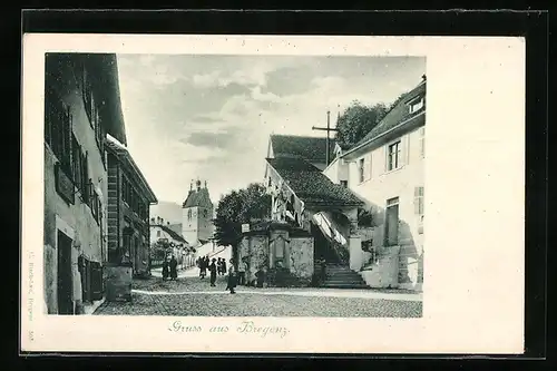 AK Bregenz, Ortspartie mit Anwohnern