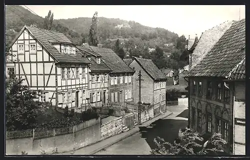 AK Bleicherode /Harz, Blick vom Angerberg zur Löwenburg