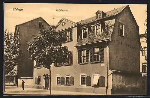 AK Weimar / Thür., Vorderansicht des Schillerhauses