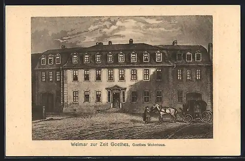 Künstler-AK Weimar / Thür., Goethes Wohnhaus