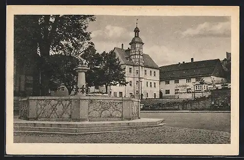 AK Eisenach, St. Georgbrunnen mit Esplanade