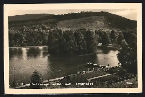 AK Bad Georgenthal, Panorama vom Schwimmbad