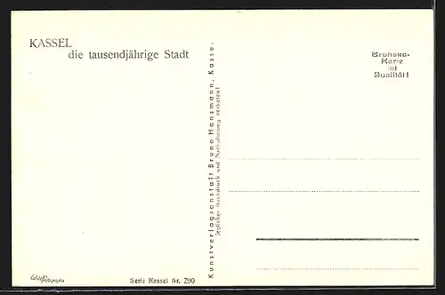 AK Kassel, Brüderstrasse, Altmarkt, St. Martinskirche, Partie an der Fulda, Marställer-Platz