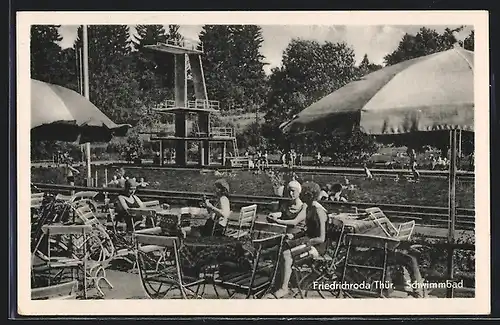 AK Friedrichroda i. Thür., Schwimmbad mit Gastwirtschaft
