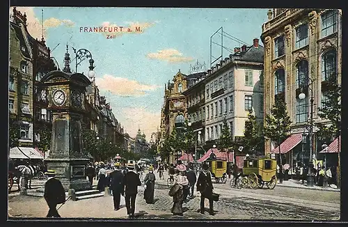 AK Frankfurt /Main, Strassenleben auf der Zeil