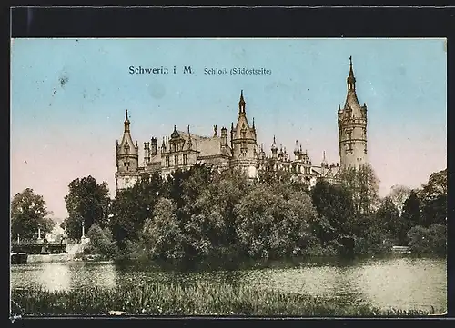 AK Schwerin / Mecklenburg, Südostseite des Schlosses