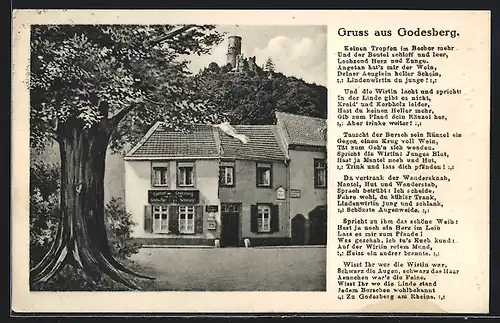 AK Godesberg, Gasthof zum Godesberg, Gedicht