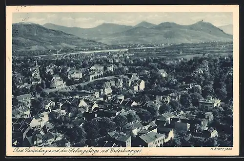 AK Bad Godesberg, Panorama von der Godesburg auf das Siebengebirge