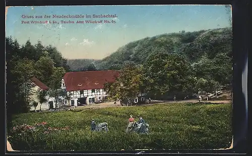 AK Wilsdruff i. Sa., Neudeckmühle im Saubachtal