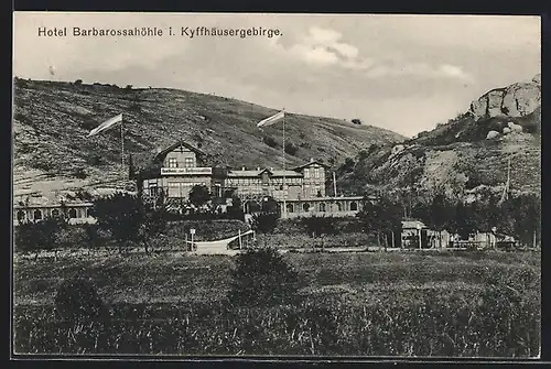 AK Rottleben, Hotel Barbarossahöhle i. Kyffhäusergebirge