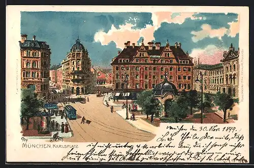 Lithographie München, Karlsplatz