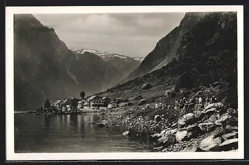 AK Gudvangen, Panorama des Ortes
