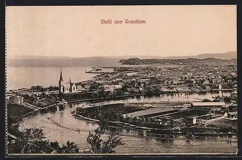 AK Trondhjem, Panorama mit Kirche
