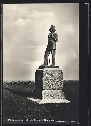 AK Bergen, Edv. Griegs Statue i Byparken