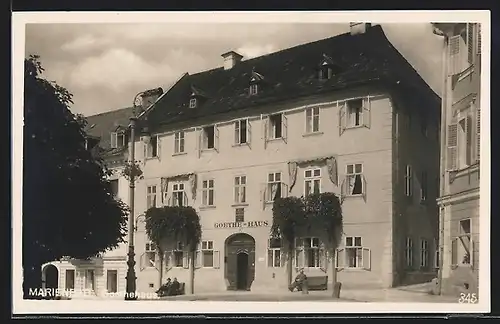 AK Marienbad, Blick zum Goethehaus