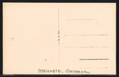 AK Marienbad, Blick zum Goethehaus