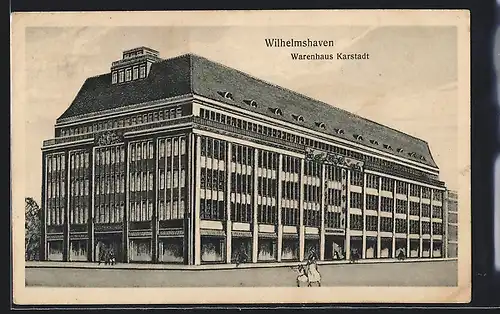 AK Wilhelmshaven, Warenhaus Karstadt mit Passanten