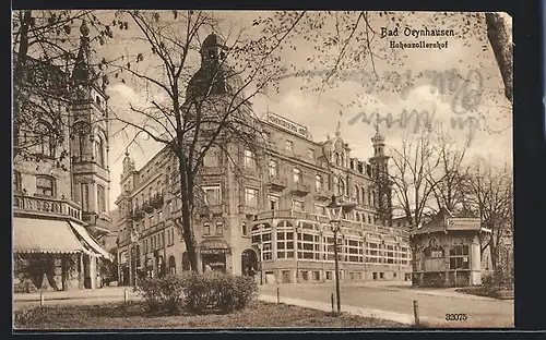 AK Bad Oeynhausen, Strassenpartie mit Hotel Hohenzollernhof