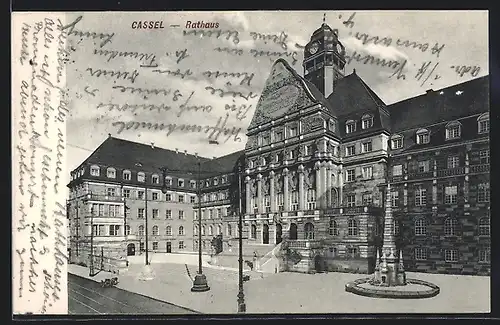 AK Cassel, Rathaus mit Platz