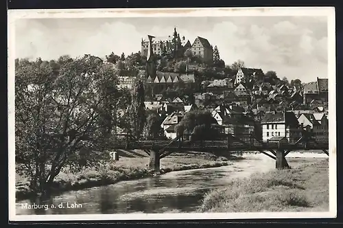 AK Marburg a. d. Lahn, Ortsansicht vom Fluss aus