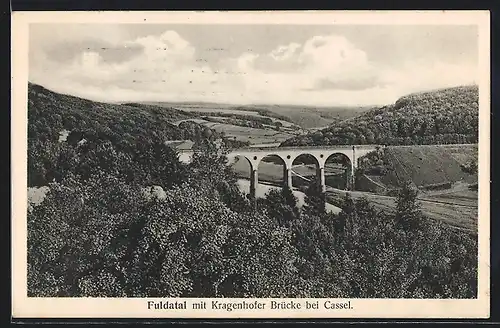 AK Fuldatal bei Cassel, Ortspartie mit Kragenhofer Brücke