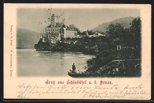 AK Schönbühel an der Donau, Blick zum Schloss