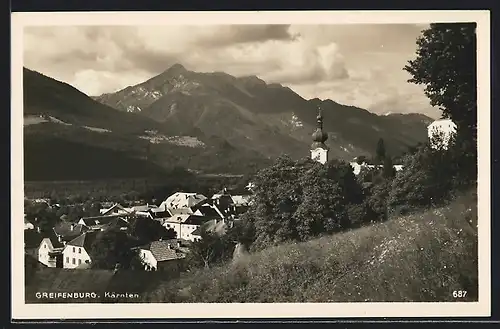AK Greifenburg /Kärnten, Blick in den Ort