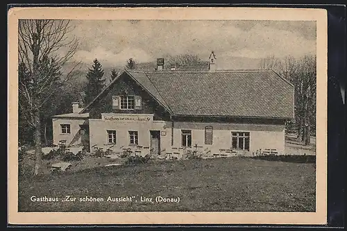 AK Linz /Donau, Gasthaus Zur schönen Aussicht am Freinberg