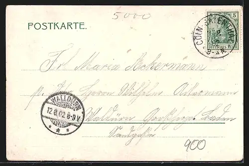 Lithographie Köln-Neustadt, Hohenzollernring mit Strassenbahnen