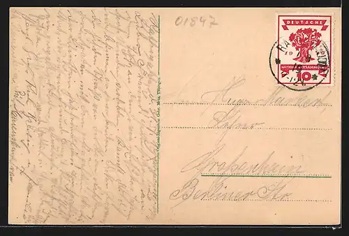 AK Rathewalde /Sächs. Schweiz, Gasthof Ritter, Ortsansicht mit Kirche