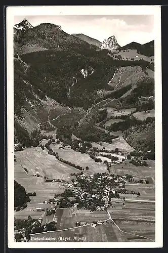 AK Piesenhausen /Bayer. Alpen, Teilansicht mit Bergen