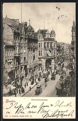 AK Berlin, Verkehr in der Friedrichstrasse, Panopticum