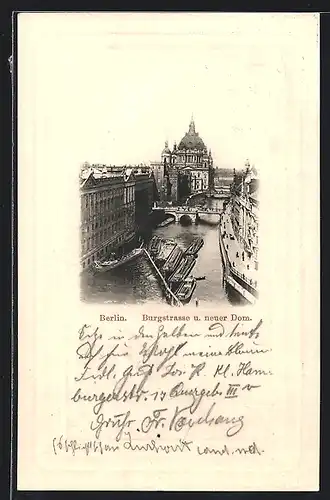 AK Berlin, Burgstrasse und neuer Dom