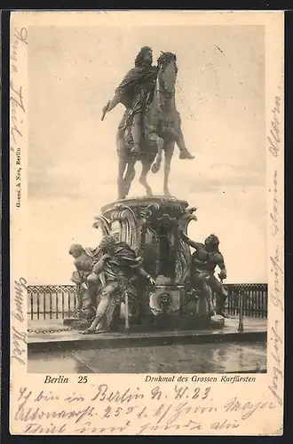 AK Berlin, Denkmal des Grossen Kurfürsten
