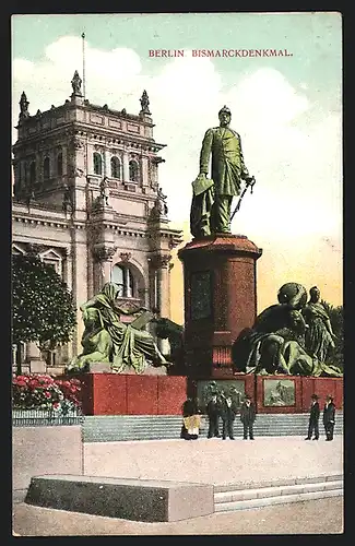 AK Berlin-Tiergarten, Bismarckdenkmal am Reichstagsgebäude