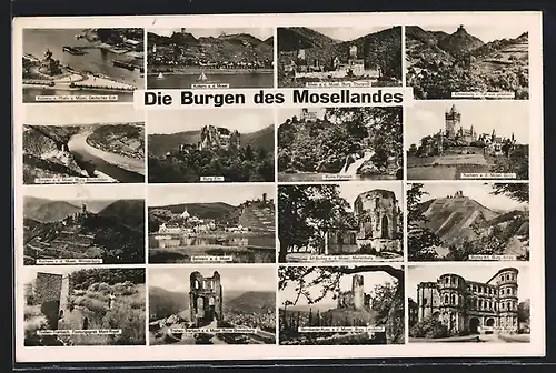 AK Kobern, die Burgen des Mosellandes mit Burg Kobern, Burg Thurandt, Ehrenburg, Ruine Pyrmont