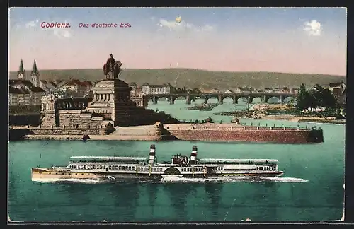 AK Koblenz, Blick auf deutsches Eck