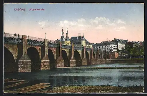 AK Coblenz, Moselbrücke