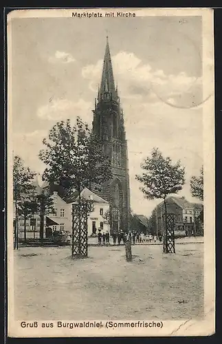 AK Burgwaldniel, Marktplatz mit Kirche