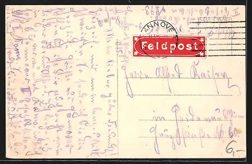 AK Hannover, Hauptpost und Telegraphen-Amt mit Strassenbahn